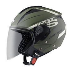 ASTONE官方直營 RST-AQ13 輕量化 3/4 半罩安全帽 加長風鏡 內墨片 眼鏡溝 耳機孔 內襯可拆洗, 平灰綠