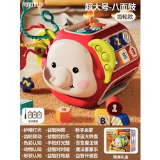 嬰兒多功能八面鼓0-3歲早教故事機聲光音樂六面體手拍鼓兒童玩具, 1個, 可可貝爾-【八面鼓-⭐禮盒裝】電池版):1