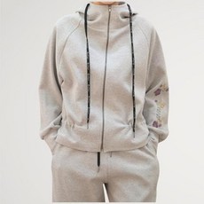 비꼴리끄 비꼴리끄허리 셔링 소매 자수 후드집업 B253WJ7010 550389