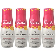 SodaStream Bubly Burst 피치 망고 드링크 믹스 (440ml 4팩), SodaStream Bubly Burst 피치 망고 드, 440ml
