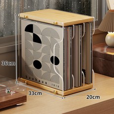限時下殺 亞克力cd碟片收納架黑膠唱片置物架落地碟片展示架桌面儲物書柜, 【原木-透明】-三格, 1個