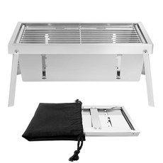 Arriving 원터치 접이식 슬림 화로대+전용가방 캠핑 숯불구이 고기 바베큐 BBQ 그릴 불멍 휴대용, 1개