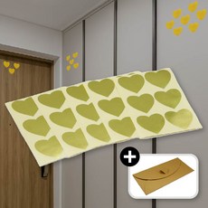 현관 풍수지리 재물 복 골드 하트 스티커 봉투 세트, 골드행운스티커, 1개