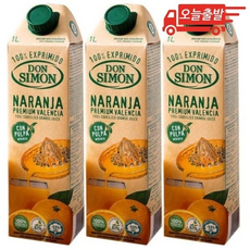 오늘출발 돈시몬 착즙 오렌지 주스, 1L, 3개