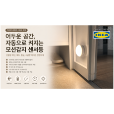 이케아 센서등 모션감지 센서등 몰간 MOLGAN, 화이트