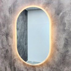 엘비아 LED거울 직접조명 양타원거울(원형 사각) 500~1200, 2.하프라운드형, LED 터치스위치 없음(5700K 주광색)