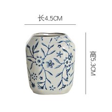 업소용 케이스 병 가정용 세라믹 이쑤시개 통 이쑤시개병 도자기 뚜껑, 1개, 1_청화 직관 치약통