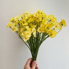 디어플레이스 빈티지 들꽃 데이지 조화 꽃다발 18p, 1개, 옐로우