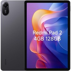 샤오미 레드미 패드 2 4G LTE(Tmobile 민트 텔로 및 글로벌과 호환) GSM 11인치 2.5K 옥타 코어 4 스피커 글로벌 ROM 9000mAh 블루투스 5.3 8M, 128GB + 4GB, Graphite Gray