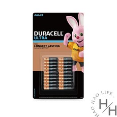 金頂 Duracell 超能量鹼性電池3號AA/4號AAA 20顆, 1個, 鹼性電池四號 20入
