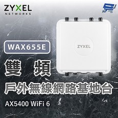 合勤 ZYXEL WAX655E AX5400 WiFi 6 雙頻戶外無線網路基地台 分享器 AP, 1個