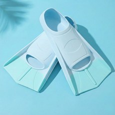 [235~250] 비키비키 콰트로 오리발 숏핀 실리콘 풀풋 편한착화감 미끄럼방지 스노클링 다이빙 수영 물놀이, 스카이