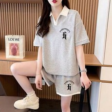 지고다그 여성 여름 프린트 반팔 반팔+반바지 투피스 JD307