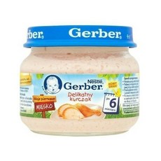 嘉寶Gerber 80g 波蘭廠 藍色瓶蓋, 1個, 雞肉泥, 雞