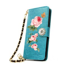 三重粉色鑽石飾品手腕帶鍊條掛繩錢包型手機殼手機殼