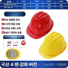 파소베베 안전모선풍기 안전모쿨러 선풍기달린안전모, 1개, 삼선 강화 레드 무브러시 모터