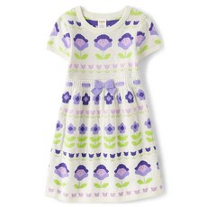 Gymboree 여아용 및 유아용 반소매 스웨터 드레스 러블리 라벤더 133002