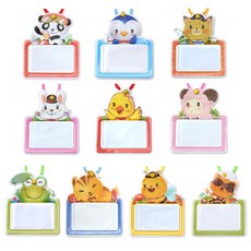 아이디몬 KC인증 어린이 명찰 동물모양 꽃 어린이집 유치원 유아, 1개, 고양이