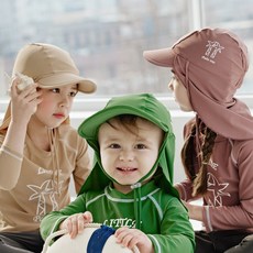 IAMBEBE 兒童棕櫚樹護頸防曬泳帽