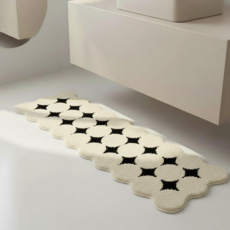 엘리무아 화이트써클 워셔블 욕실발매트/주방발매트