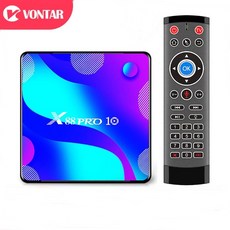 X88 Pro 10 셋톱박스 안드로이스TV 4K HD 넷플리스 유튜브 구글, 4G+64G+음성리모컨, 1개
