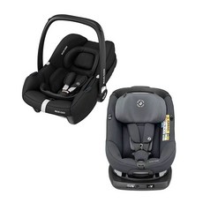 荷蘭 Maxi-Cosi CabrioFixTinca 新生兒提籃及 AxissFix 360度旋轉汽座, 石墨黑提籃+旋轉汽座