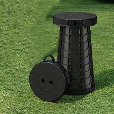 휴대용 접이식 의자 높이조절 캠핑 웨이팅 낚시 미니, 블랙, 1개