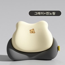 루무 허리 경추 쿠션 차량/일상 겸용 메모리폼 허리쿠션 목쿠션 (단품 및 세트 선택), 1개, 그레이 연노랑 허리쿠션 단품
