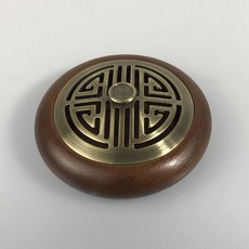 實木香薰座，胡桃木/白蠟木，附香薰沸石，適用於汽車儀表臺裝飾, 1個, 【手工黑胡桃】贈防滑墊-沸石香薰2瓶