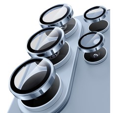 hoerrye 메탈링 휴대폰 카메라 렌즈 강화유리 보호필름 그린, 1개