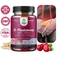 네이처스 크래프트 D-만노스 1000mg 캡슐은 요로 및 방광 건강 관리를 위한 올인원 포뮬러입니다., 1개, 60정
