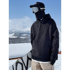 블랙 오버사이즈 방수기모 통기성 남녀공용 스노보드 상의