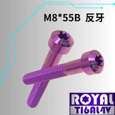 ROYAL 鈦合金螺絲 M8*55B 反牙, 1個