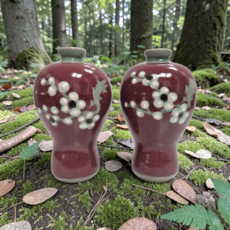 화병 2개1세트 한국 수제 국산 진사 홍매화 도자기 추석선물 인테리어소품 거실인테리어, 진사홍매화