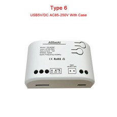 스마트스위치 24V Tuya Zigbee 게이트웨이 EWeLink 브리지 12V 제어용 Alexa 1CH 허브 원격 32V DC 2MQTT SmartThing 릴레이 모듈 R, 6) 85-250V with Case, 6) 85-250V with Case