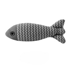 貓草玩具 可愛魚造型 貓咪紓壓 耐咬磨牙 貓薄荷, 灰 19x8cm, 1個