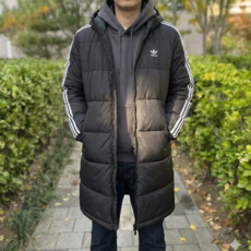 아디다스 오리지널 롱패딩 경량 데일리 방한점퍼 아웃도어 방한 롱다운 코트 블랙