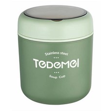 Tedemei 保溫湯罐 304不銹鋼 悶燒罐 兒童早餐杯, 綠色, 1個, N/A