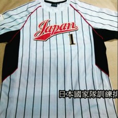 日本侍國家棒球隊排汗練習衣, 1個, 白底黑條紋M