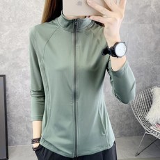 戶外春秋速幹拉鍊開衫長袖女運動外套 健身瑜伽服 彈力跑步上衣