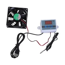 E8BA USB 0-40 ℃ AV 캐비닛 용 조용한 팬 온도 조절 장치 제어 저음 냉각 5V1A 입력 110cm 케이블, 01 빠른  Mainland, 04 Single fans-8cm