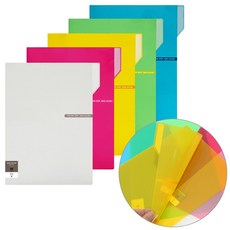 [동화오피스] 청운 A4 칼라칩 인덱스홀더 5개입 / L자 홀더화일, 분홍