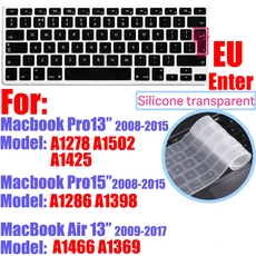 CaseBuy 프리미엄 실리콘 키보드 커버 MacBook Pro 14 16" M4 M3 M2 M1 Pro/Max Air 15" Cl용 초박형, 03 EU 13 15 17 old, 1개