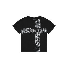 [아캄] Mosaic Cross Half Top (Black)