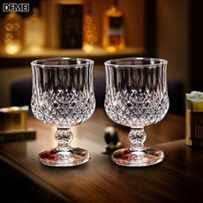 DFMEI 玻璃鑽石紅酒杯高顏值葡萄酒高矮腳網紅杯高腳杯香檳杯威士忌酒杯, 1個, 1只裝:如圖