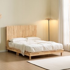 벨루틴 아일랜드 세로판 SS 평상형 침대프레임, 내추럴