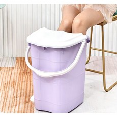 泡腳桶 足浴盆 洗腳桶 洗腳盆 泡腳盆 過膝泡腳桶過小腿大號足浴盆深桶泡腳盆到膝蓋洗腳桶塑料加厚家用, 螺甸紫,升級款【高44cm】泡到小腿【推薦女士】, 1個
