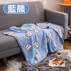 宅鋪子 法萊絨加厚寵物毛毯, 1個, 藍熊,S號 長60*寬40*厚1cm