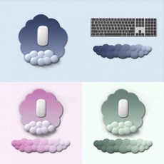 클라우드 그라데이션 마우스 패드 손목 쿠션 보호대, 1개, 마우스패드_블루옐로우