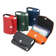 THE100% 테리아 케이스 컬러 레더핏 가죽형 궐련형 담배 믹스 핏 에임 릴 호환용, 1개, 오렌지